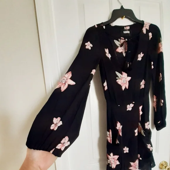 Reformation Black Floral Mini Dress - Picture 8 of 14